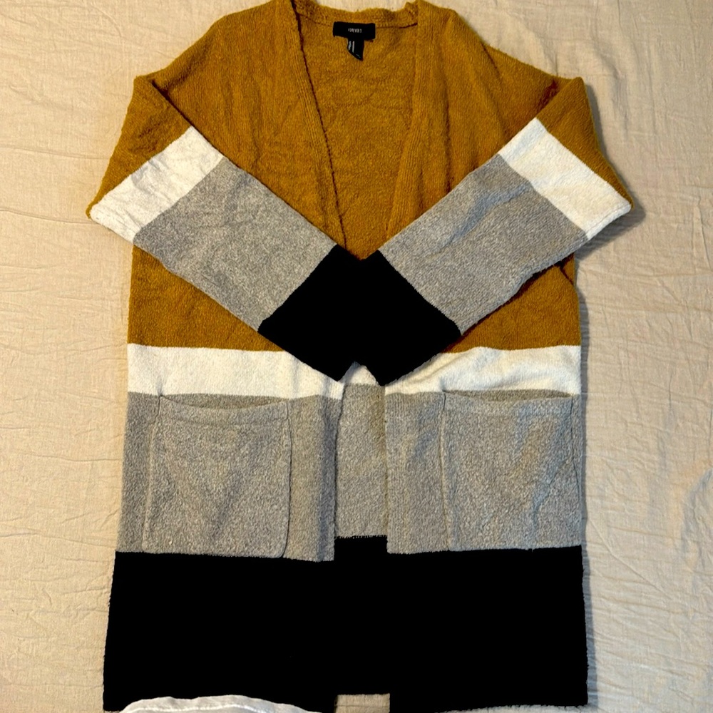 Forever 21, Adult Medium, Tri-Color, Cardigan